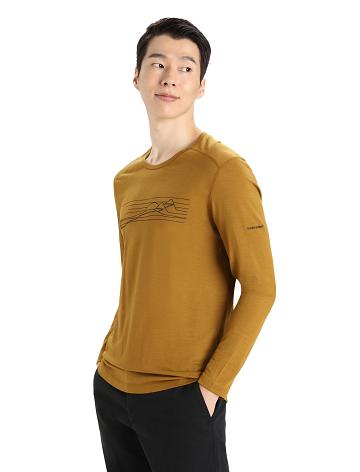 Clove Icebreaker Merino 200 Oasis Long Sleeve Crewe Ski Stripes Men's Base Layers | AU 1368MQZA